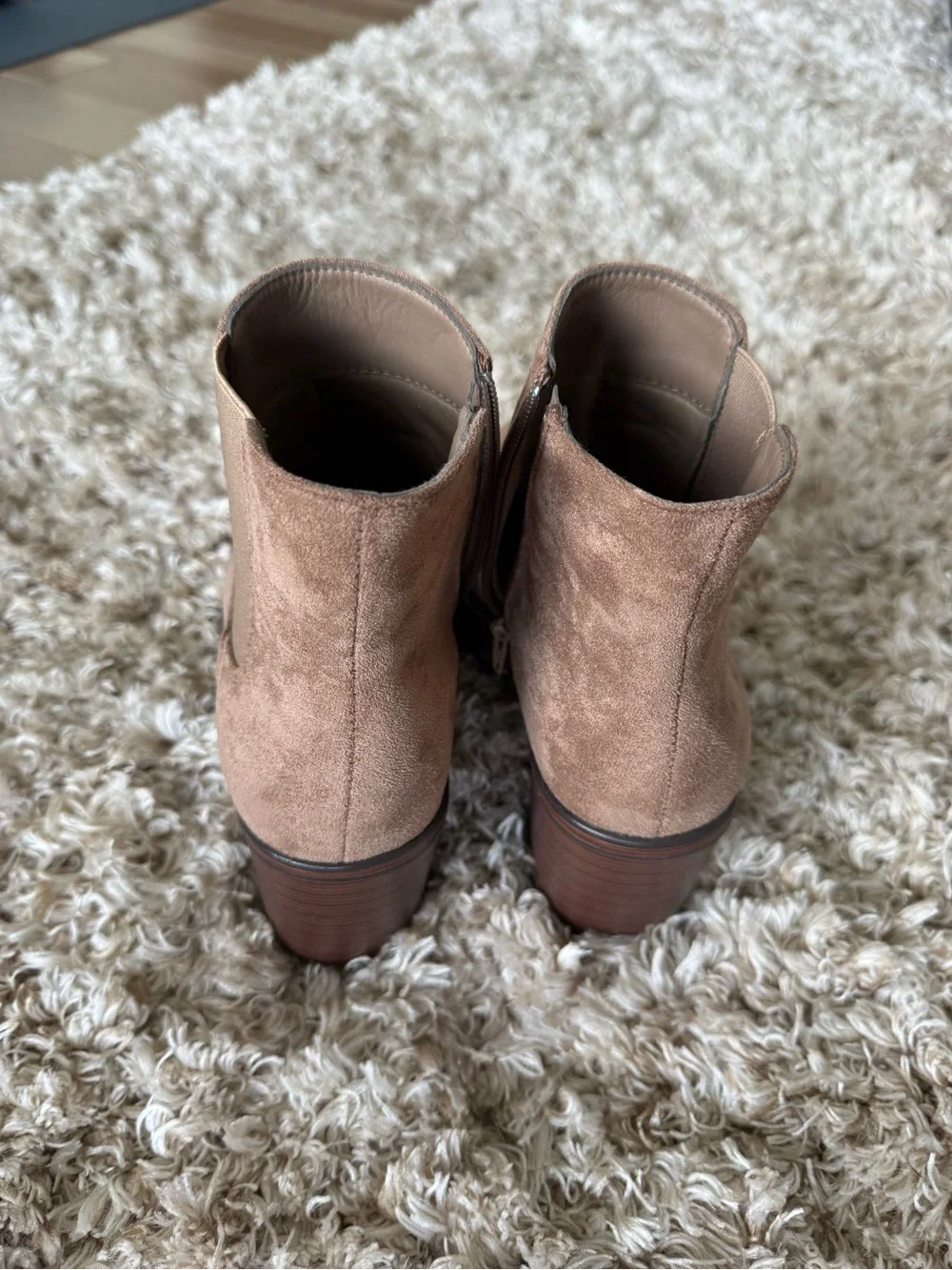 Altar'd State Taupe Suede Platform Chelsea Booties
